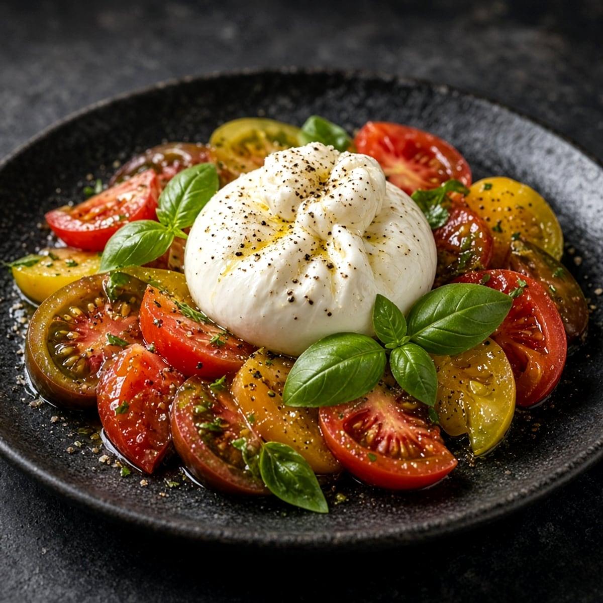 Burrata plate at Justgrapes