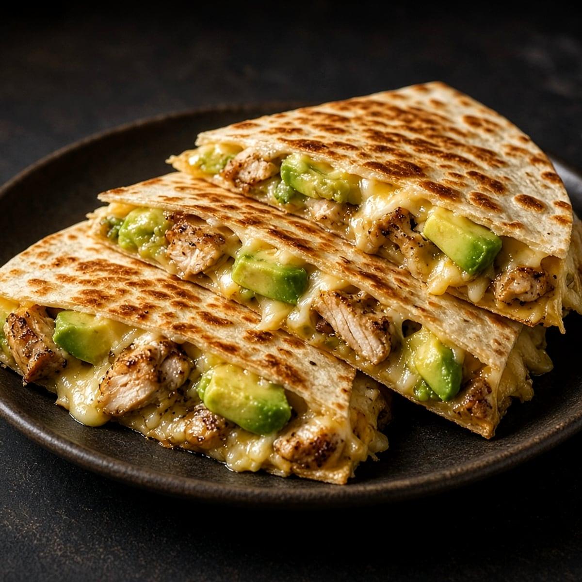 Chicken and avocado quesadilla at Justgrapes